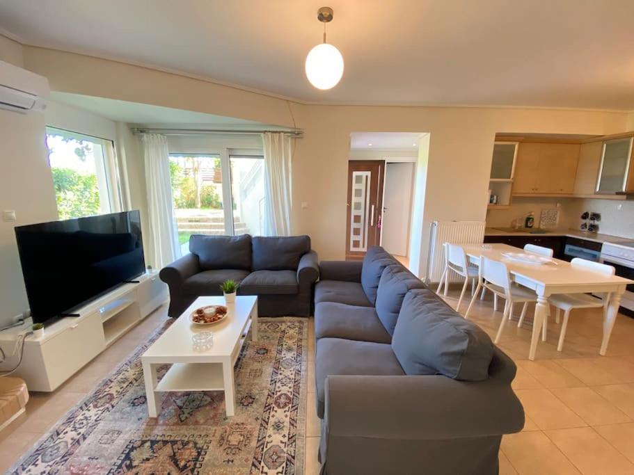 Cozy 2 Room Apartment With Garden Near Athens Air-Port Artemida  Dış mekan fotoğraf